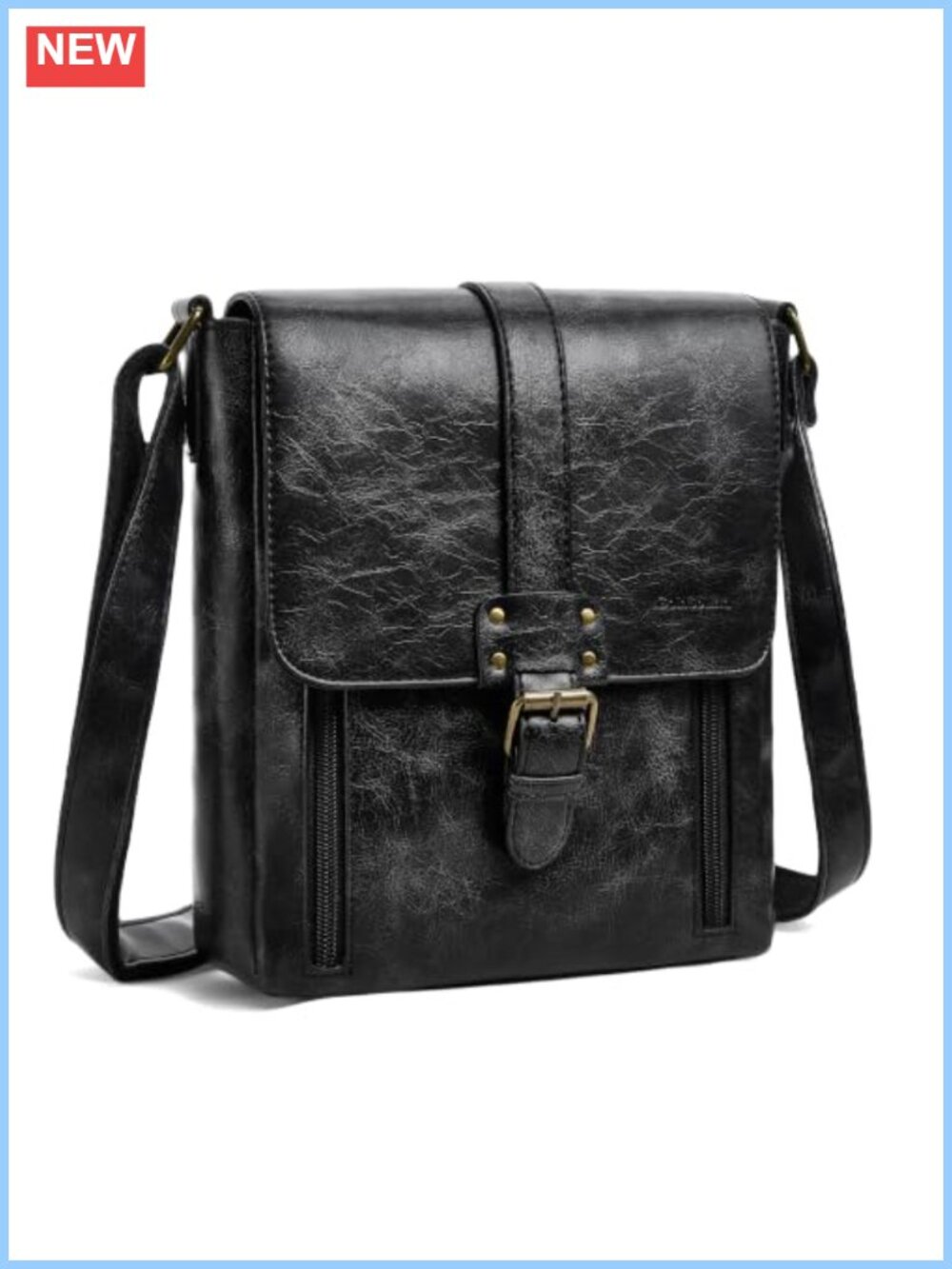 Women's Leather Crossbody Purse PU Vegan Bag Adjustable Strap Shoulder Handbag